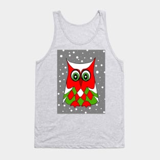 WHITE Christmas Owl Tank Top